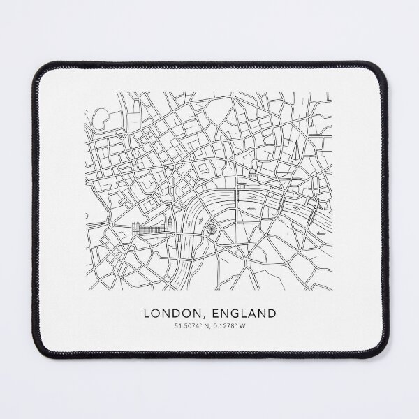 Item preview, London England Line Art City Map & Landmarks Coordinates Print Set - Double Decker Bus, Tower Bridge & Underground Drawing designed and sold by OzzFrequency.