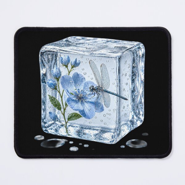 Item preview, Dragonfly on Blue Flower in Crystal Ice designed and sold by MichalHau.