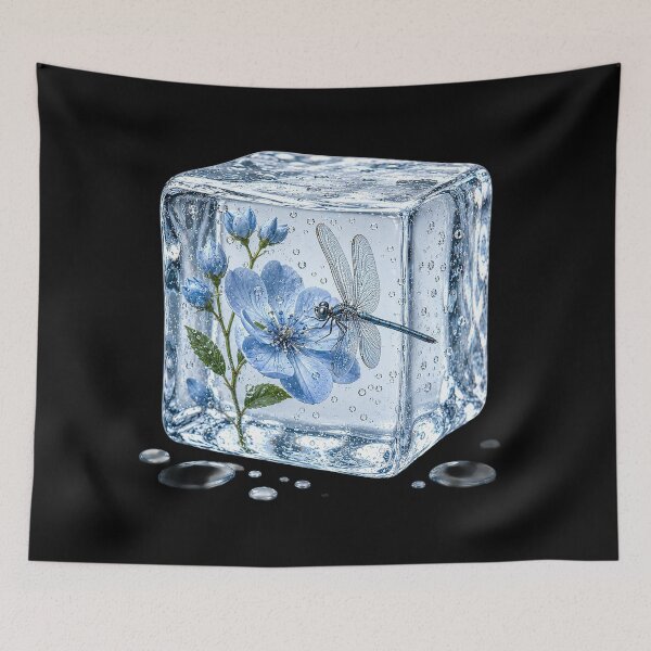 Item preview, Dragonfly on Blue Flower in Crystal Ice designed and sold by MichalHau.