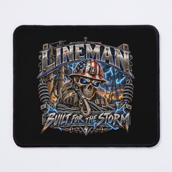 Item preview, Lineman Built for the Storm – Powerline Worker Skull designed and sold by artistwill.