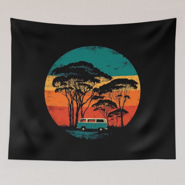 Item preview, Retro Sunset Camper Camping Adventure designed and sold by D-Oles-Mercher.