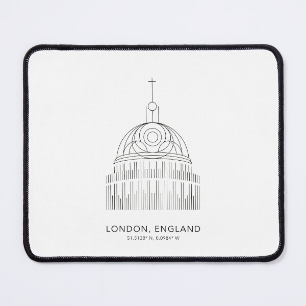 Item preview, London England Line Art City Map & Landmarks Coordinates Print Set - Double Decker Bus, Tower Bridge & Underground Drawing designed and sold by OzzFrequency.