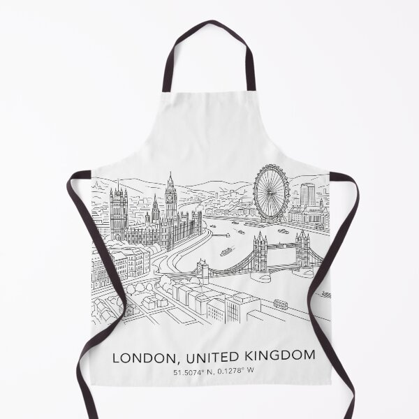 Item preview, London England Line Art City Map & Landmarks Coordinates Print Set - Double Decker Bus, Tower Bridge & Underground Drawing designed and sold by OzzFrequency.
