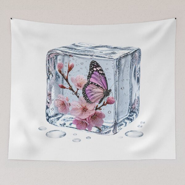 Item preview, Purple Butterfly on Cherry Blossoms in Crystal Ice designed and sold by MichalHau.