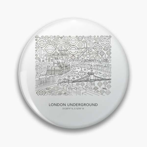 Item preview, London England Line Art City Map & Landmarks Coordinates Print Set - Double Decker Bus, Tower Bridge & Underground Drawing designed and sold by OzzFrequency.