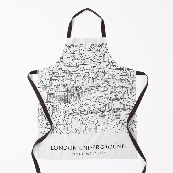 Item preview, London England Line Art City Map & Landmarks Coordinates Print Set - Double Decker Bus, Tower Bridge & Underground Drawing designed and sold by OzzFrequency.