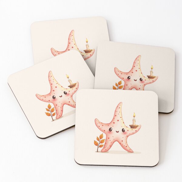 Item preview, Starfish Holding Candle - Kawaii Autumn Sea Life designed and sold by DariaCraft.
