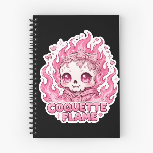 Item preview, Coquette Flame Skull Pink Kawaii Skull Coquette Bow Pink Fire Skull Cute designed and sold by HealingEraInk.