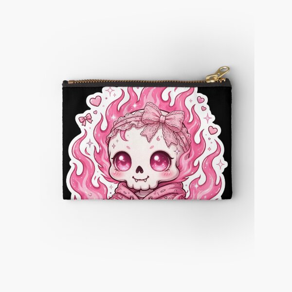 Item preview, Coquette Flame Skull Pink Kawaii Skull Coquette Bow Pink Fire Skull Cute designed and sold by HealingEraInk.