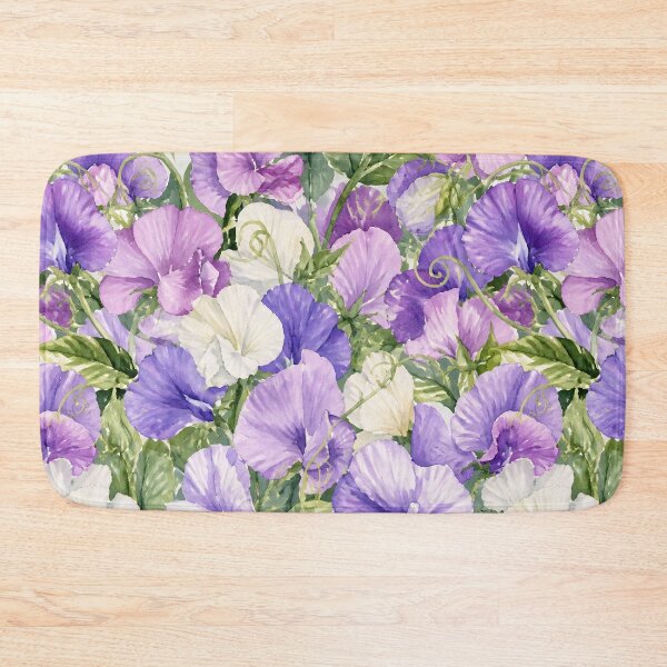 Item preview, Lavender Sweet Pea Vines Pattern Watercolor Cottagecore Art HD Store designed and sold by bard-art.