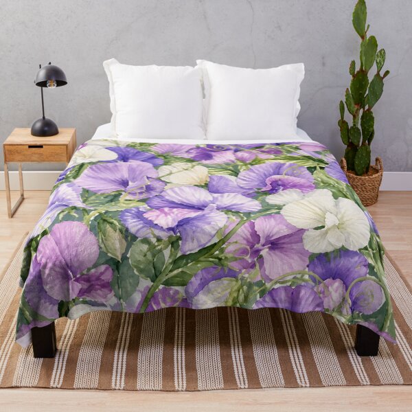 Item preview, Lavender Sweet Pea Vines Pattern Watercolor Cottagecore Art HD Store designed and sold by bard-art.