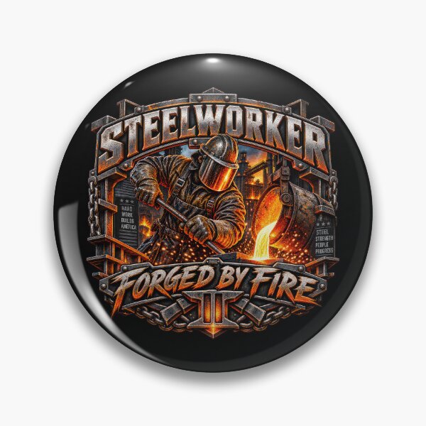 Item preview, Steelworker Forged by Fire – Hard Work Builds America designed and sold by artistwill.