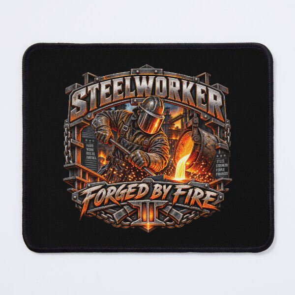 Item preview, Steelworker Forged by Fire – Hard Work Builds America designed and sold by artistwill.