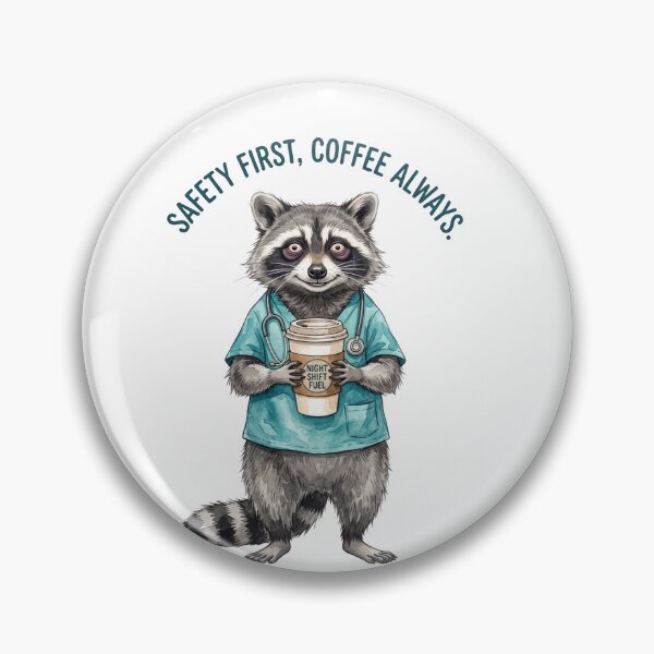 Item preview, Nurse Raccoon Healthcare Coffee designed and sold by Tiffany Roy.