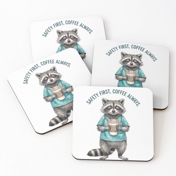 Item preview, Nurse Raccoon Healthcare Coffee designed and sold by Tiffany Roy.