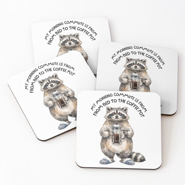 Item preview, Remote Work Raccoon Coffee designed and sold by Tiffany Roy.