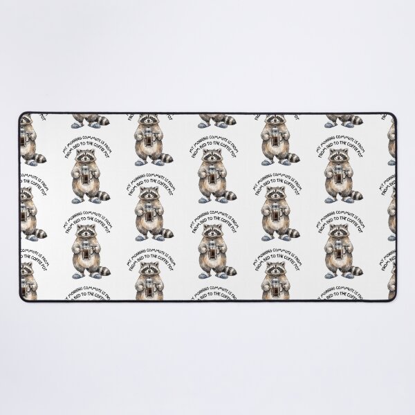 Item preview, Remote Work Raccoon Coffee designed and sold by Tiffany Roy.