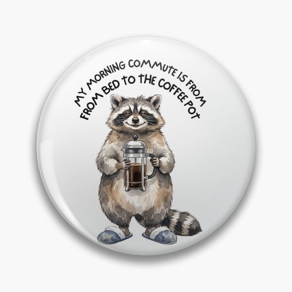 Item preview, Remote Work Raccoon Coffee designed and sold by Tiffany Roy.