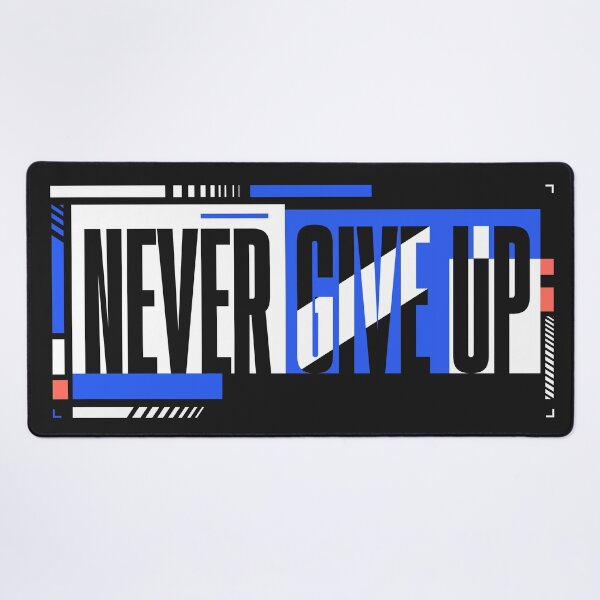 Item preview, Never Give Up Typography T-Shirt Design Set with Cyberpunk, Urban Streetwear, and Sporty Quotes designed and sold by Graphicbazaar10.