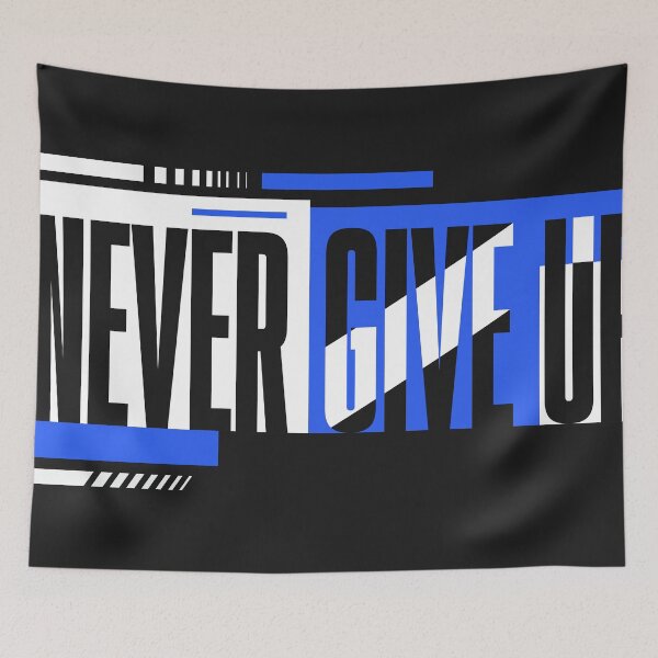 Item preview, Never Give Up Typography T-Shirt Design Set with Cyberpunk, Urban Streetwear, and Sporty Quotes designed and sold by Graphicbazaar10.