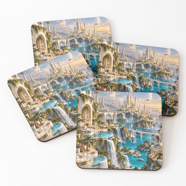 Item preview, Golden Futuristic City Luxury Sci Fi Architecture designed and sold by IRON SIREN.
