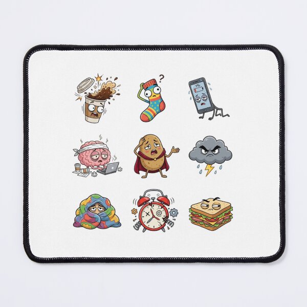 Item preview, Daily Struggle Funny Mood Mascot Sticker Sheet Pack designed and sold by mood-draftsman.