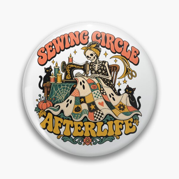 Item preview, Sewing Circle Afterlife Halloween Skeleton Art designed and sold by ODDLUME CLUB.