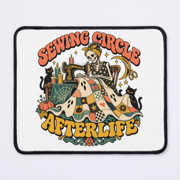 Item preview, Sewing Circle Afterlife Halloween Skeleton Art designed and sold by ODDLUME CLUB.