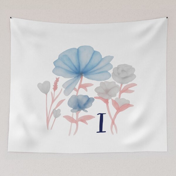 Item preview, Floral Watercolor Monogram Letter I Art designed and sold by MaisyTorrence.