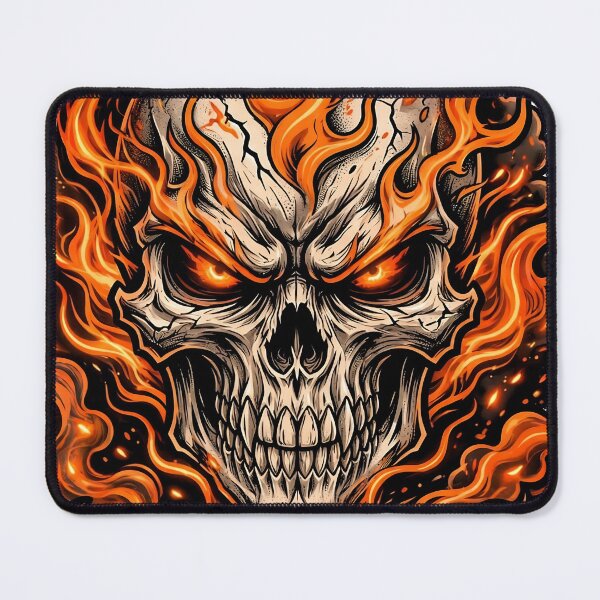 Item preview, Orange Flame Skull Classic Fire Skull Halloween Skull Burning Skull Cool designed and sold by HealingEraInk.