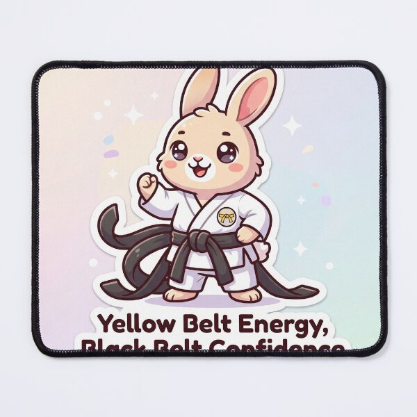 Item preview, Karate Rabbit Black Belt Sticker designed and sold by deepthinkanime.