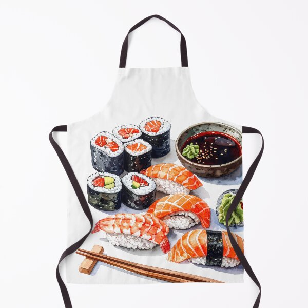 Item preview, Japanese Sushi Watercolor Illustration designed and sold by BetweenForms.
