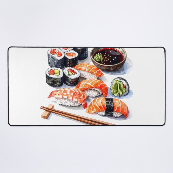 Item preview, Japanese Sushi Watercolor Illustration designed and sold by BetweenForms.