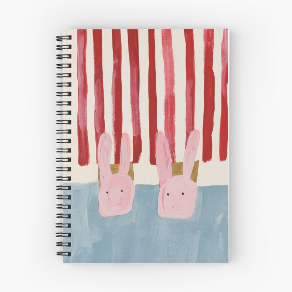 Item preview, Pink Bunnies Striped Playful Folk Art designed and sold by Sunday Margaritas Art.