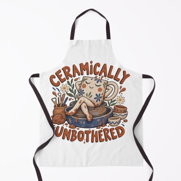 Item preview, Ceramically Unbothered Funny Pottery Mug Art designed and sold by ODDLUME CLUB.