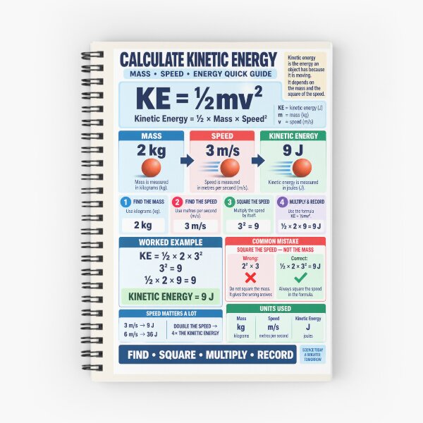 Item preview, Calculate Kinetic Energy – Mass × Speed² Science Classroom Poster designed and sold by astersgraphics.