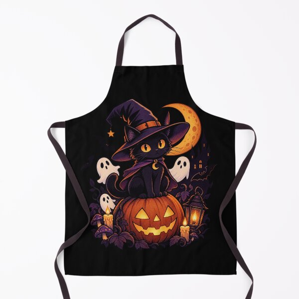 Item preview, Cute Halloween Black Cat Witch – Spooky Pumpkin & Ghosts designed and sold by Rosteri.