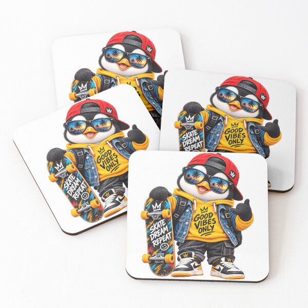 Item preview, Cool Penguin Skateboard Good Vibes designed and sold by Nixora.