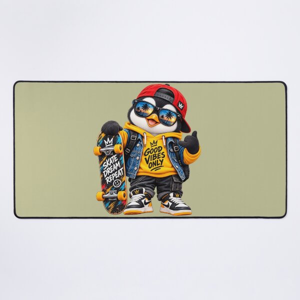 Item preview, Cool Penguin Skateboard Good Vibes designed and sold by Nixora.