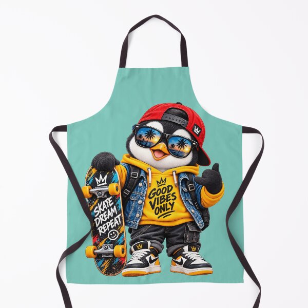 Item preview, Cool Penguin Skateboard Good Vibes designed and sold by Nixora.