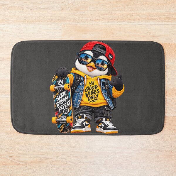 Item preview, Cool Penguin Skateboard Good Vibes designed and sold by Nixora.