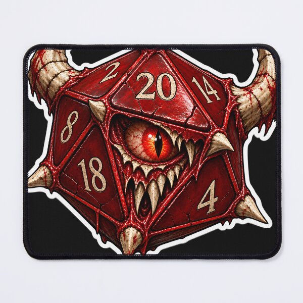 Item preview, Horned Demon Eye D20 designed and sold by PigeonVerse.