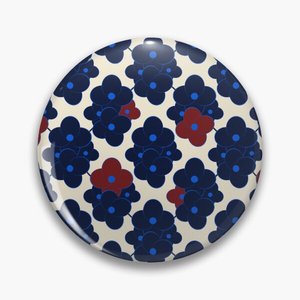 Item preview,  Navy Floral Scatter on Cream Ground designed and sold by StefanStudioArt.