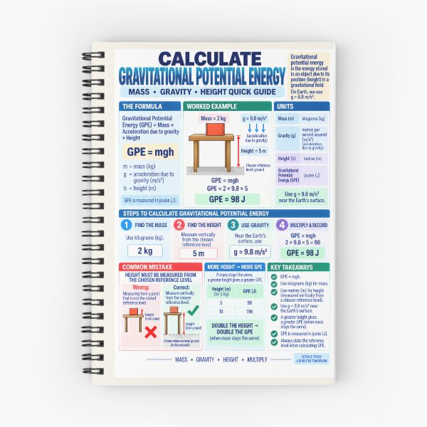 Item preview, Calculate Gravitational Potential Energy – GPE = mgh Science Classroom Poster designed and sold by astersgraphics.