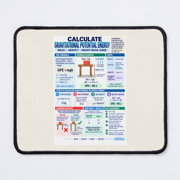 Item preview, Calculate Gravitational Potential Energy – GPE = mgh Science Classroom Poster designed and sold by astersgraphics.