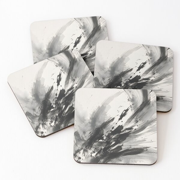 Item preview, Black and White Ink Brush Abstract Expressionist Art designed and sold by GutyzDesignsES.