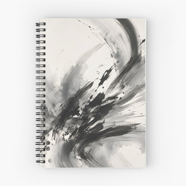 Item preview, Black and White Ink Brush Abstract Expressionist Art designed and sold by GutyzDesignsES.