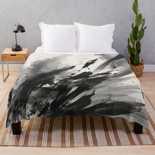 Item preview, Black and White Ink Brush Abstract Expressionist Art designed and sold by GutyzDesignsES.
