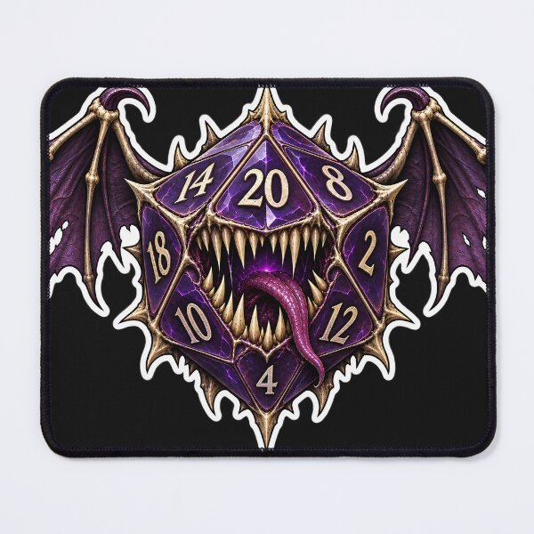 Item preview, Violet Batwing Monster Die designed and sold by PigeonVerse.