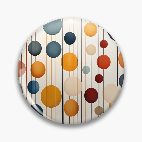 Item preview, Mid Century Modern Circles and Vertical Lines Geometric Abstract designed and sold by GutyzDesignsES.